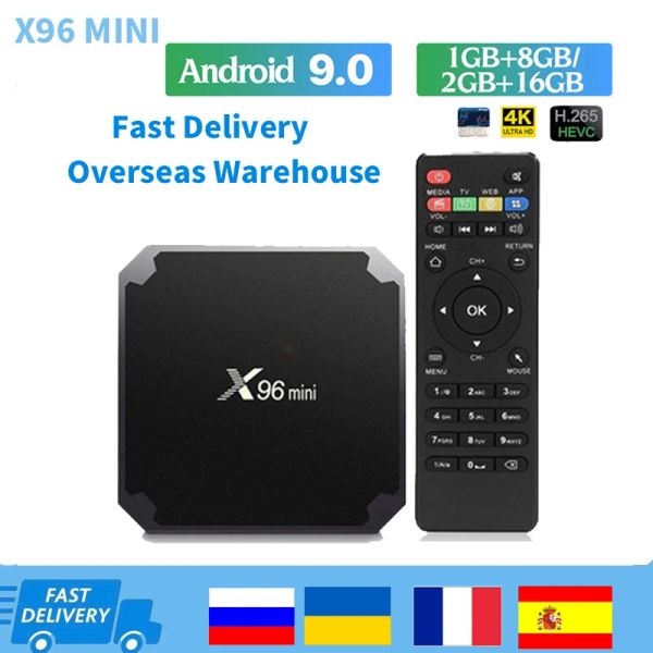 Box Smart TV Box Android 9.0 Amlogic S905W Quad Core X96 MINI 2.4G WIFI 3D HD 4K Media Player 2G16G Google Set Top Box X96MINI 1G8G