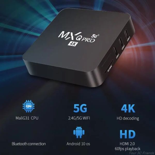 Box Smart TV Box Android Box MXQ PRO 3D 4K Vidéo Android Box Box Set Prise en charge 4K HD 1 + 8G avec réseau fiable Quadcore D14 21 Dropship