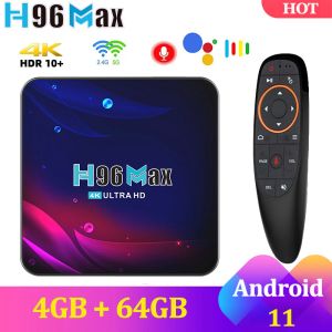 Box Smart TV Box H96 Max V11 Android 11 4G 32G 64G 2.4G 5G DUAL WIFI BT 4K USB3.0 HD Media Player 2G16G Assistant vocal Set Top Box
