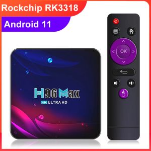 Box Smart TV Box H96 MAX V11 Android 11 RK3318 Quadcore 4K1080P Player média BT4.0 H96max V11 2.4G 5G Double WiFi Set Top Box