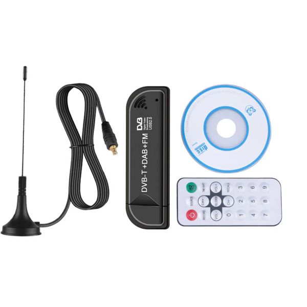 Box Smart TV Equipo de video TV Digital Dongle USB 2.0 TV Stick DVBT + DAB + FM RTL2832U + FC0012 Soporte SDR