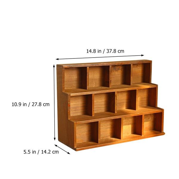 Boîte de rangement de rangement étagère Afficher étagère en bois étagères de bureau de bureau curio bambou saut de châssis