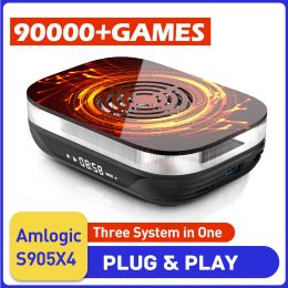 Box Super Console X4 Plus Console de jeu vidéo rétro pour PSP / PS1 / N64 / SEGA SATURN / DC S905X4 4K Android11 TV Box Player 90000 Game