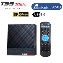 Box T95 Max Plus Smart TV Box Android 9.0 AMLOGIC S905X3 4G32G 64G SET TOP BOX 2.4G 5G WIFI Voice 8K 4K Media Player BT5.0 HDR