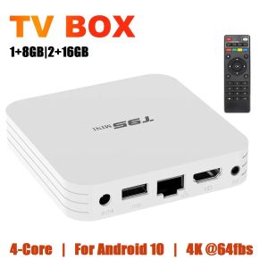 Box T95 Mini Fast Smart TV Box 100Mbps 2.4G WiFi RJ45 pour Android 10.0 Ethernet 4K Settop Allwinner H313 Quad Core Media Player