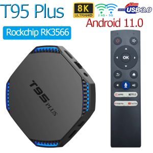 Box T95 Plus Smart Android 11 TV Box RK3566 4GB64GB 128GB 8GB 2.4G 5G Dual WiFi 1000m 8K Set Topbox USB3.0 TVBox HD 3D Media Player