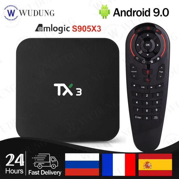 Box Tanix TX3 Android 9.0 TV Box Amlogic S905X3 H.265 8K HDR 2.4G/5GHz Dual Wifi 4G 32G/64G SECT TX3 Set Top Box Media Player
