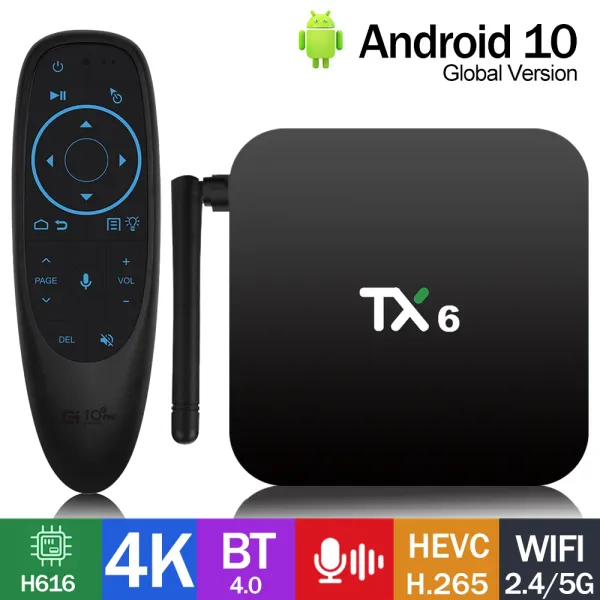 Box Tanix TX6 TV Box Android 10.0 ALLWINNER H616 2G16G SMART TVBOX 4G 32G 64G BT 2.4G 5G WIFI 4K HDR Video Media Player Set Top Top Box