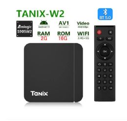 Box Tanix W2 Smart TV Box Android 11 4K avec BT5.0 AV1 AMLOGIC S905W2 2G 16G Players multimédias 2.4G 5G Double WiFi TF PK X98Q HK1 RBOX