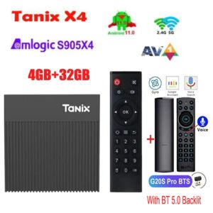 Box Tanix X4 Global Android original 11 Amlogic S905X4 Smart TV Box 4G 32G 64G 2.4G 5G 5G DUAL WIFI 100M 4K Media Player TV récepteurs