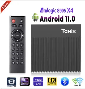 Box Tanix X4 TV Box Amlogic S905X4 Android 11 Smart 4 Go 32 Go 64 Go 2,4g 5G Dual WiFi 100m 4K Clavier i8 facultatif VS X96 Max Plus