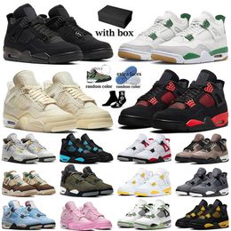 Box Top Quality 2024 avec 4 hommes 4S IV Chaussures de basket-ball Sail Black Cat Red Thunder Olive Cacao Wow Pine Green Men Women Trainers Sneakers 24357 S 2357