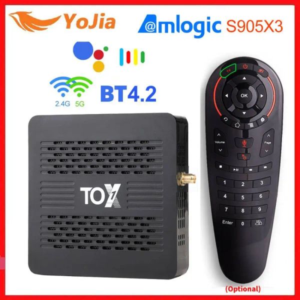 Box TOX1 AMLOGIC S905X3 Smart TV Box Android 9.0 4 Go RAM 32 Go Rom 5G WiFi BT 1000m 4K Media Player HD Set Top Box YouTube VS X96 Max