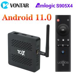 Box TOX3 Smart TV Box Android 11 4 Go 32 Go avec Amlogic S905X4 2T2R double WiFi 1000m Internet BT4.1 Prise en charge AV1 4K DLNA Media Player