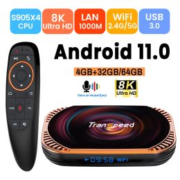 Boîte de la boîte AMLOGIC S905X4 8K Android 11.0 TV Box 32G 64G 128G 3D Contrôle vocal 3D Dual WiFi 1000m Media Player Box
