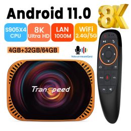 Box Transpeed Android 11 Amlogic S905X4 TV Box Dual wifi 32G 64GB BT4.0 4K 8K 3D 1000M Fast Tv Receiver Media Player Set top box