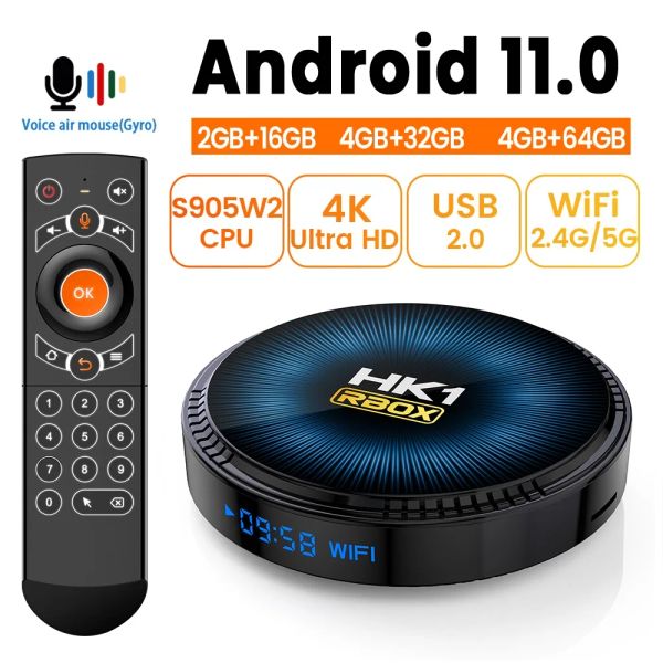 Boîte de la boîte Android 11 Boîte de télévision Amlogic S905W2 Double WiFi Malig31 BT4.1 32G 64G 4K 3D AV1 TV Fast TV Set supérieur