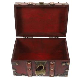 Box Treasure Wooden Rangement Pirate Vintage Bijoux en bois