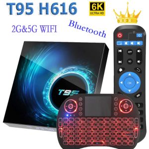 Box TV Box Android 10 2022 NOUVEAU T95 Smart TV Box 6K 2.4G 5G WIFI 128G 3D VOCIE16G 32 Go 64 Go 4k Quad Core Settop Box Media Player Media