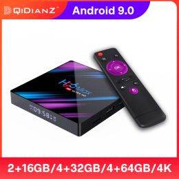 Box TV Box Android 10 H96 MAX RK3318 TVBOX H96max Media Player 4K 4 Go 32 Go 64 Go 128 Go WiFi Prise en charge DLNA Android 10 Smart Box Box