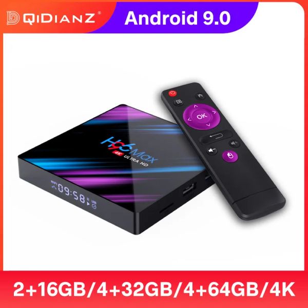 Box TV Box Android 10 H96 MAX RK3318 TVBOX H96max Media Player 4K 4 Go 32 Go 64 Go 128 Go WiFi Prise en charge DLNA Android 10 Smart Box Box