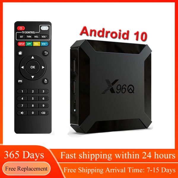 Box TV Box Android 10 X96Q 4K 2.4G WiFi Allwinner H313 Quad Core 1G 8G 2GB 16 Go 1080p YouTube Media Player x96 Smart Box Box