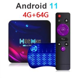 Box TV Box Android 11 4G 32 Go 64 Go 4k Android TV Box Smart TV Box 2.4G 5.8G WiFi Google Set Top Box 2022 H96 MAX V11