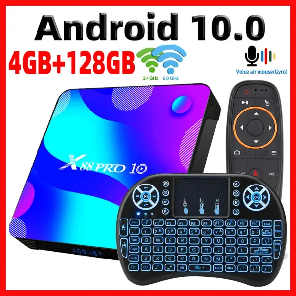 Box TV Box Android 11 Smart TV Box X88 Pro 10 4 Go 64 Go 32 Go Rockchip RK3318 4K TVBox Prise en charge de Google YouTube Set Top Box X88PRO 11.0