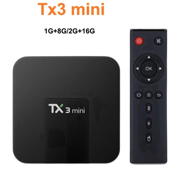 Box TX3 Mini TV Box Android 8.1 Amlogic S905W o Allwinner H313 1G 8G 2G 16G 4K H.265 2.4G 5G Reproductor de medios de la caja superior Dual Wifi