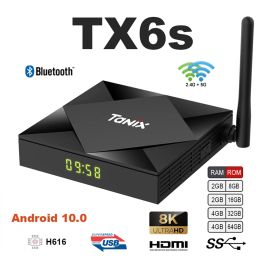 Box TX6S Android 10.0 Smart TV Box 4GB 64GB 2.4G/5G DUBLE WIFI Allwinner H616 Quad Core USB 3.0 BT4K Ondersteuning Google Player Set Top