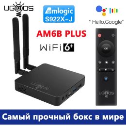 Box UgoOS AM6 AM6B plus Amlogic S922XJ 2.2GHz Android 9.0 Smart TV Box 4GB 32 GB WiFi 6 1000m Set Topbox 4K Media Player Vs AM7