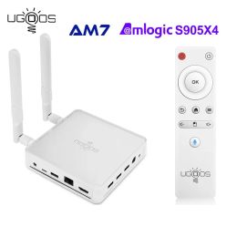 Box UgoOS AM7 AMLOGIC S905X4 Android 11 Smart TV Box DDR4 4GB 32GB SET TOPBOX 1000M LAN BT5.0 WIFI 6 4K Media Player Vs AM6B Plus