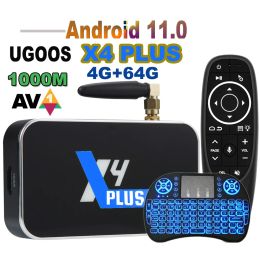 Box UgoOS X4 Plus Pro Android 11 TV Box AV1 AMLOGIC S905X4 DDR4 4GB RAM 32 GB 64GB 2.4G 5G WIFI BT 4K