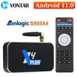 Box Ugoos X4 Plus Smart TV Box Android 11 Amlogic S905X4 LPDDR4 4GB 32GB 64GB X4 PRO 1000M BT OTT 4K TVBOX Set Top Box X4 Cube 2G16G