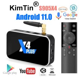 Box UGOOS X4 Plus Smart TV Box DDR4 4 Go 64 Go Android 11.0 TV Box S905X4 CUBE 2GB 16 Go Media Player 2.4G / 5G WiFi 1000m 4K 4GB X4 Pro