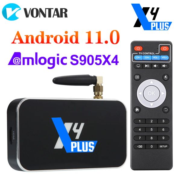 Box Ugoos X4 Plus TV Box Android 11 Amlogic S905X4 LPDDR4 4GB RAM 64GB SOPORTE AV1 HDR 1000M BT OTT 4K TVBOX X4 PROMA 4GB 32GB Player