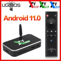 Box UGOOS X4 Pro Android 11 Smart TV Box S905X4 DDR4 4 Go 32 Go UGOOS X3 Pro Cube TV Box Android 9 S905X3 TVBOX 2.4G / 5G WIFI 1000M 4K