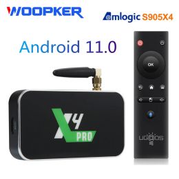 Box UGOOS X4 Pro TV Box Android 11 Amlogic S905X4 DDR4 4 Go 32 Go 4k HD Media Player WiFi 1000m LAN AV1 X4 CUBE X4 Plus Smart TV Box Box