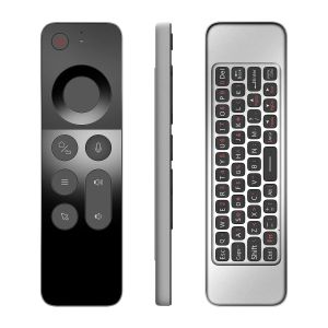 Box UltraHin 2.4g Wireless Air Mouse Smart TV IR IR Learning Voice Remote Control Gyroscope avec mini clavier pour TV Box PC Computer