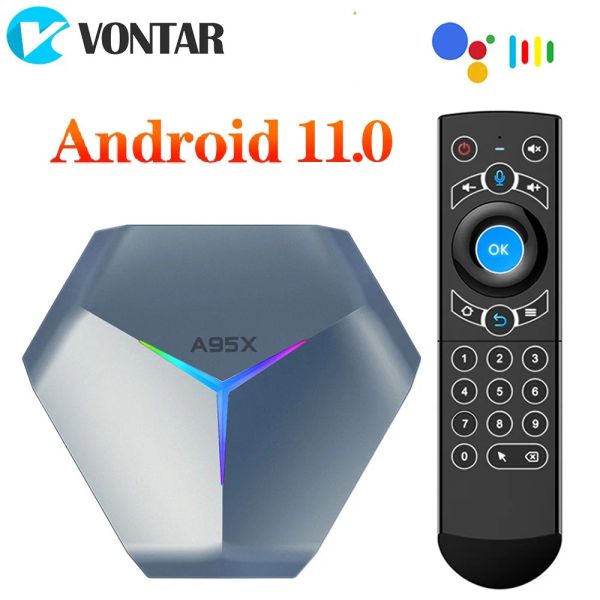 Box Vontar A95X F4 RGB Light Smart TV Box Android 11 Amlogic S905X4 4G 64GB 32G WiFi BT Media Player TVBox A95XF4 2G16G Set Top Box