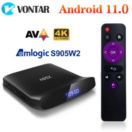 Box Vontar A95X W2 TV Box Android 11 AMLOGIC 4 Go RAM 64 Go Support Dual WiFi 4K 60fps VP9 BT5.0 YouTube Media Player 2 Go 16 Go A95XW2