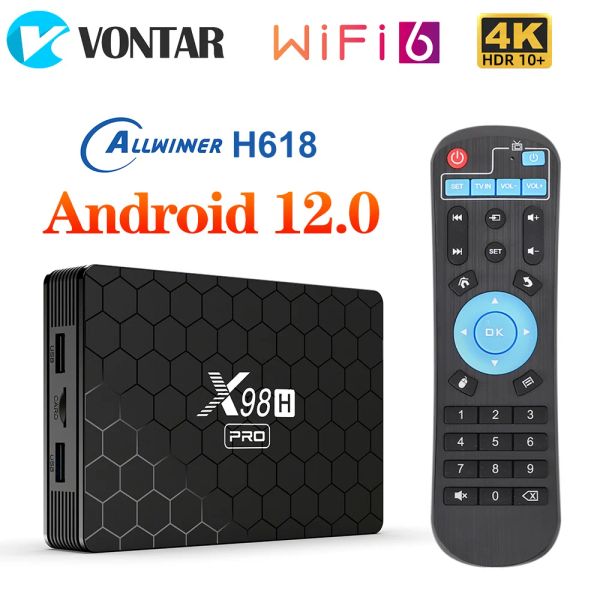 Box Vontar X98H Pro 4GB 64 Go Box TV Android 12.0 Allwinner H618 Quad Core 6K 4K H.265 WiFi6 Gigabit LAN HD dans Set Top Box 32G 2G16G