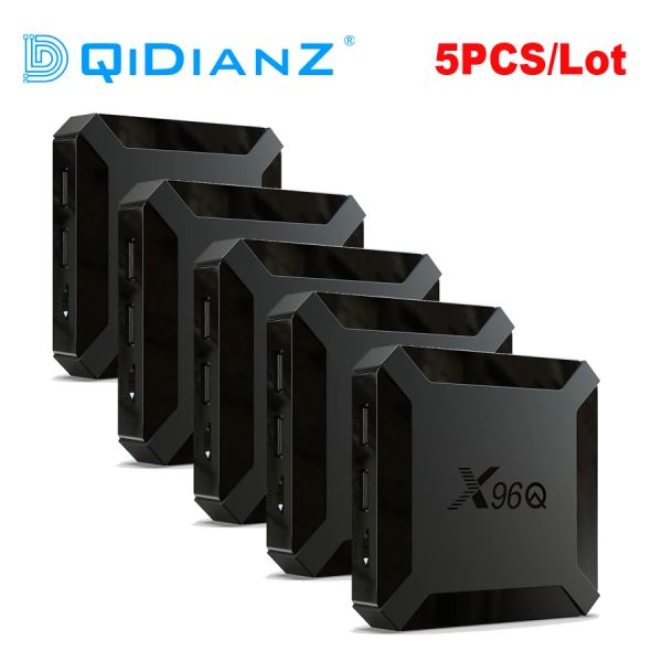 Box Prix de gros 5pcs X96Q TV Box Android 10.0 Allwinner H313 Quad Core 4K 2.4G WiFi Android 10 Set Top Box