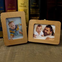 Doos houten babytandenboxen kinderen melktanden organisator kinderfoteframe geheugen