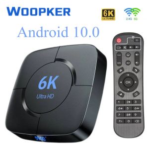 Box Woopker 6K TV Box Android 10.0 Voice Control Assistant 2.4G 5.8G WiFi 3D 6K Ultra HD Media Player 4G RAM 32G 64G ROM SET TOP