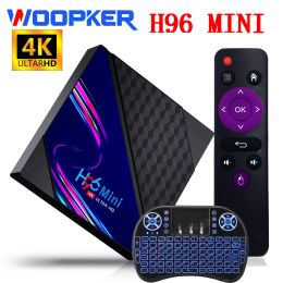 Box Woopker Smart TV Box H96 Mini V8 Android 10 2GB RAM 16GB Ondersteuning 1080p 4K Google Play H96Mini Media Player Wifi Set Topbox