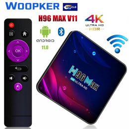 Box Woopker TV Box Android 11 4G 64GB Smart TV Box H96 Max V11 4K HD Media Player 2.4G 5.8G WiFi BT YouTube Google Voice Set Top