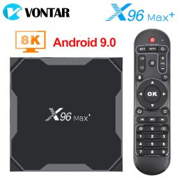Boîte x96 Max Plus S905X3 Smart TV Box Android 9.0 TV Box 4GB 64 Go 4K ODTWARZACZ MULTIMADIALNY DIAL WIFI 4GB 32GB DEKODER 2GB 16 Go