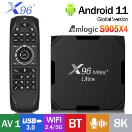 Boîte x96 Max Plus Ultra Android 11.0 8k Smart TV Box Amlogic S905X4 Quad Core 2.4G / 5G WiFi BT UHD X96Maxplus Ultra TV Prefix vs Tanix