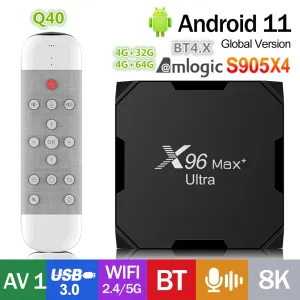 Box X96 Max Plus Ultra TV Box Android 11.0 AMLOGIC S905X4 4G 32G 64G TVBOX AV1 BT 2.4G 5G WIFI 8K HDR Media Player Set Top Box